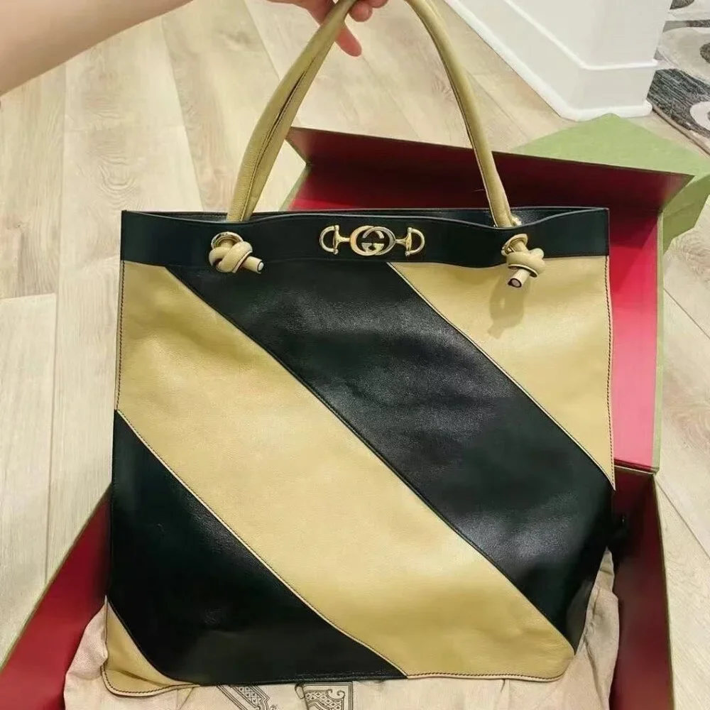 NIB Authentic Gucci Diagonal Striped Zumi - Picture 1 of 7